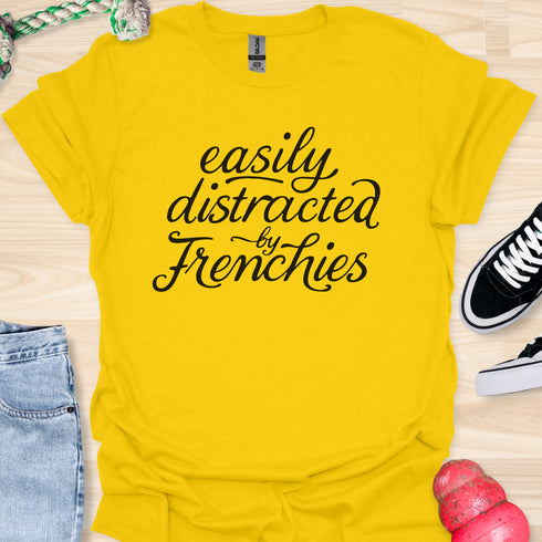 Easily distracted by frenchies - V1 - Elegant Swish T-Shirt